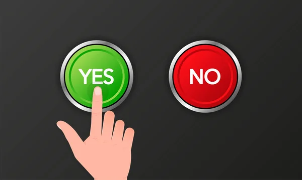 Marque el botón de marcar con sí y no. Estilo simple plano tendencia moderno rojo y verde marca de verificación — Archivo Imágenes Vectoriales