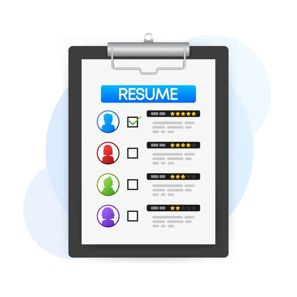 Job resume vector illustration concept. Business vector icon — Vetor de Stock