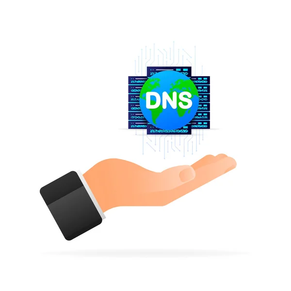 DNS icon on white background. Isolated vector illustration. Cyber security concept — Stockvektor