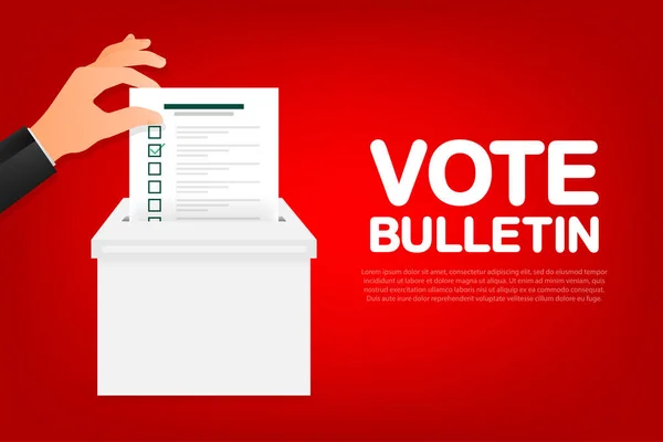 Checklist or vote bulletin in hand. Vector illustration design — стоковый вектор