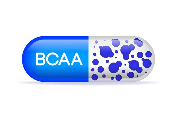 Flat icon with bcaa capsule. Flat icon capsule. — Stock vektor