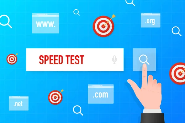 Speed test search line in flat style. Flat design — Stockvektor