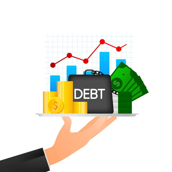 Debts and credit, Struggle for your business. Card for concept design.Vector illustration — Archivo Imágenes Vectoriales