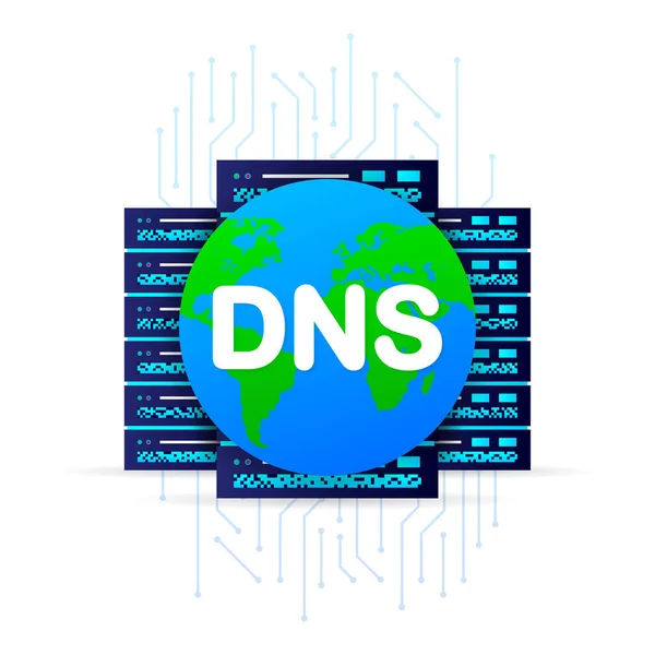 DNS icon on white background. Isolated vector illustration. Cyber security concept — Stockvektor