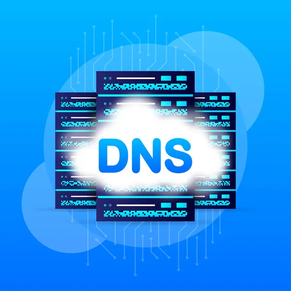 DNS icon on white background. Isolated vector illustration. Cyber security concept — Stockvektor