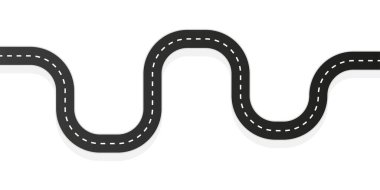 Bending roads and highways, winding road. Vector illustration