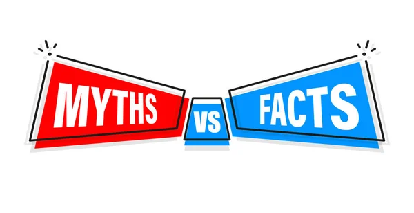 Facts Myths Bubble Isolated White Background Symbol Logo Illustration — Stock vektor