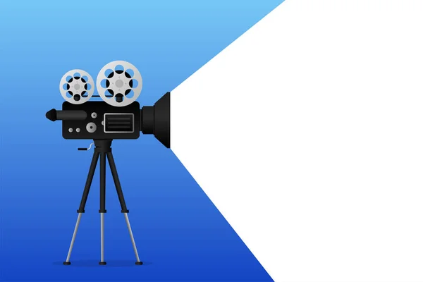 Movie Projector Retro Cinema Cinematography Festival Movie Time Vector Illustration — Stockvektor