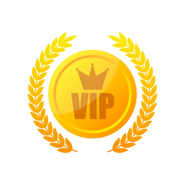 Simbolo Oro Dell Esclusività Etichetta Vip Con Glitter Persona Molto — Vettoriale Stock