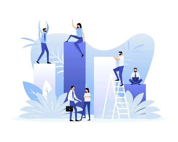 Social Media Marketing Flat Illustration Isometric Illustration Flat Design — Vetor de Stock