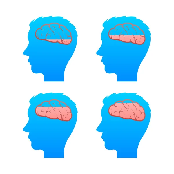 Loading Human Brain Medical Internal Organ Neural Network Brainstorming Idea — Stockvector