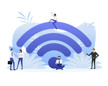 Wifi Router Cihazı. Kablosuz internet kavramı. Yönlendirici ve sinyal