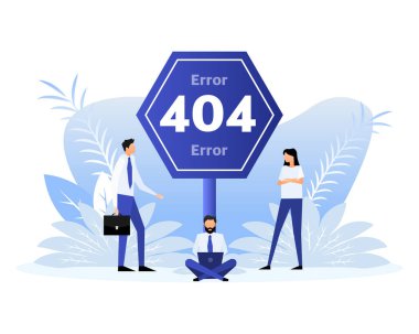 404, her amaç için harika bir tasarım. Düz stil insanlar. İnternet ağı.