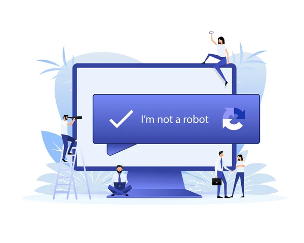 Captcha Robot Vector Computer Code Vector Illustration — Wektor stockowy