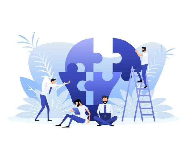 Puzzle People Great Design Any Purposes Isometric Vector Illustration — ストックベクタ