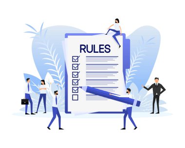 Rules people, great design for any purposes. Flat vector illustration character.