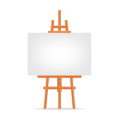 Ahşap sehpa standı, Boya Masası. Boş sanat tahtası. Vektör illüstrasyonu