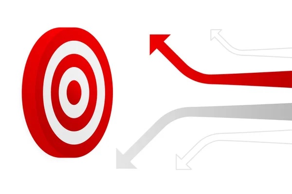 Ziel Mit Pfeil Symbol Geschäftskonzept Schuss Verfehlt Vektorillustration — Stockvektor