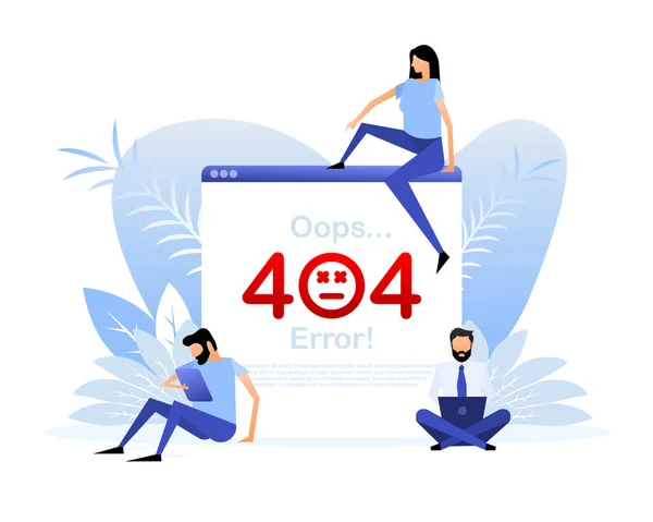 404 Great Design Any Purposes Flat Style People Internet Network — Stock Vector