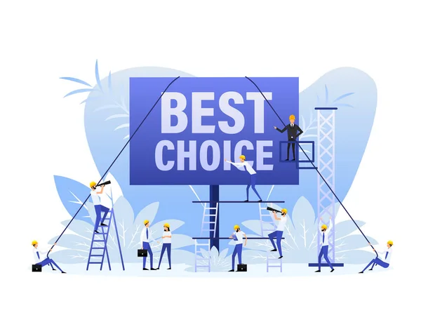 Best Choice Placard People White Background Realistic Object Vector Illustration — Stockvector