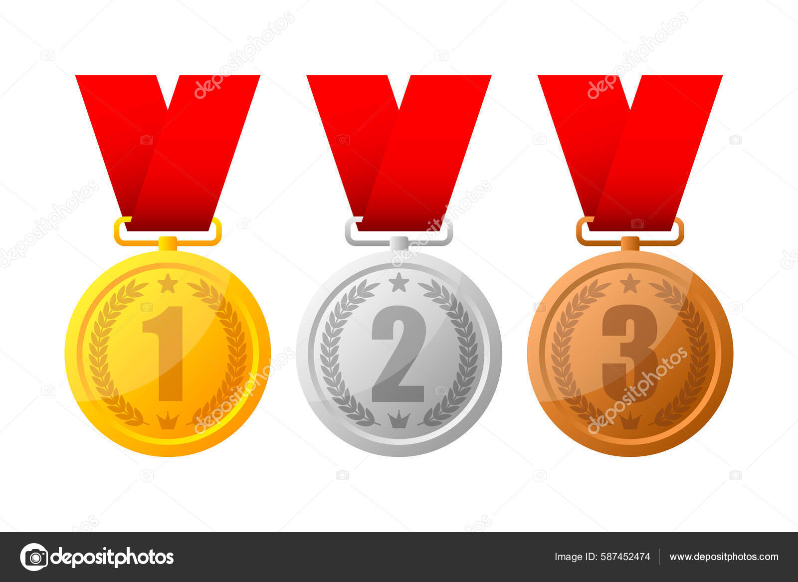 Золотая Серебряная Бронзовая Медали Награды Чемпионов Победителей.