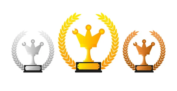 Gold Silver Bronze Medal Champion Winner Awards 1St 2Nd 3Rd — Stock Vector