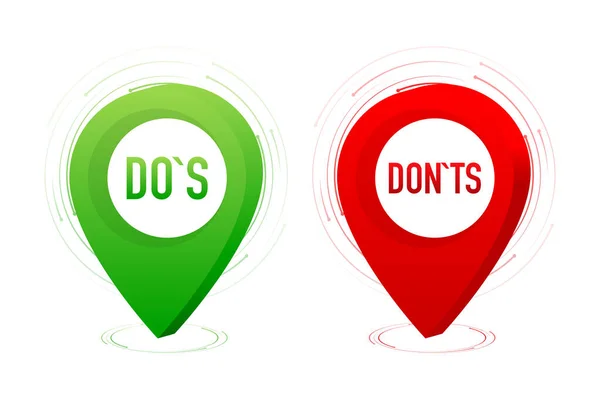 用Do和Donts检查标记Ui按钮 扁平简约的风格潮流现代红绿相间的格子 — 图库矢量图片