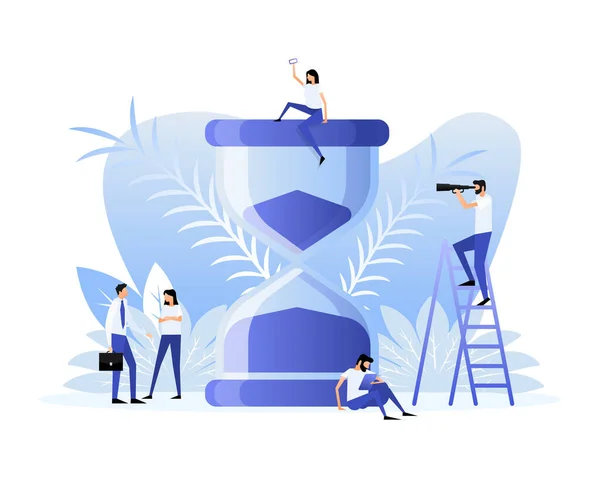 Timer Sand Glass People Finance Illustration Illustration Concept Design — Vetor de Stock