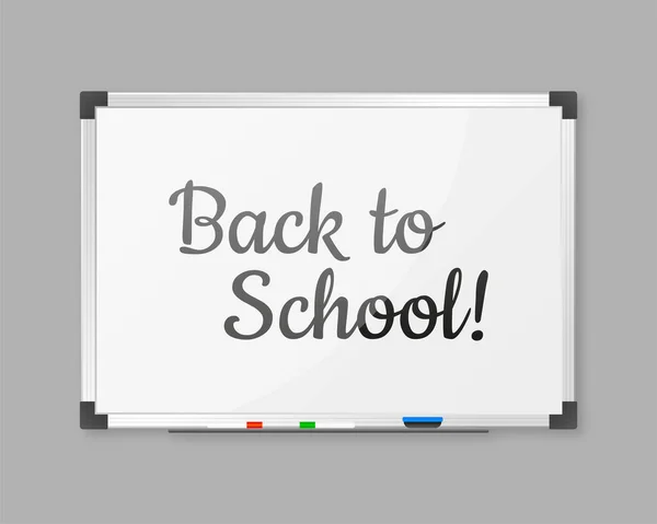 Modern Chalkboard Black Template Sign Back School Vector Illustration — Stockvektor