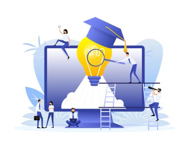 Yenilikçi iş fikri, yaratıcı akıl, sorunu çözmek için çözüm. Vektör illüstrasyonu