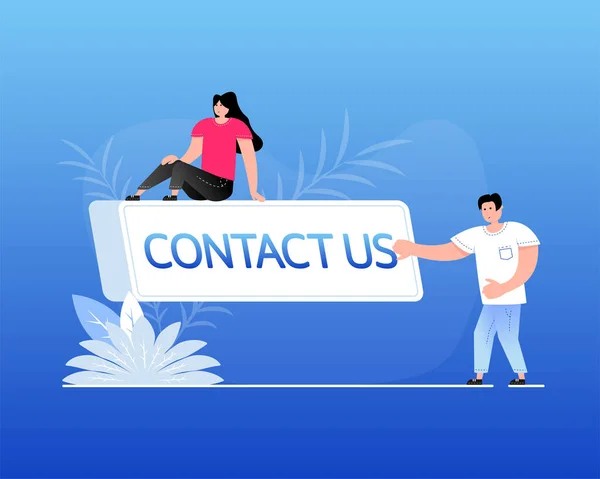 Icon Green Contact Flat Button Blue Background Web Marketing Design — Stok Vektör