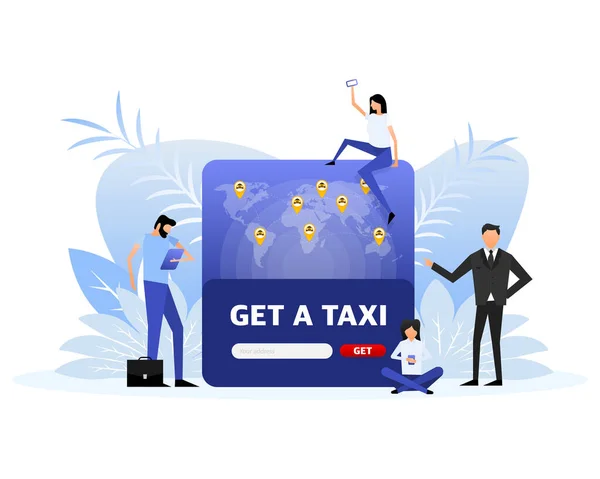 Get a taxi people, great design for any purposes. Business people illustration.