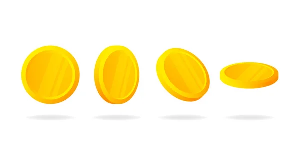 Spin Gold Coin Flip Rotate Bank Financial Gambling Games — 图库矢量图片