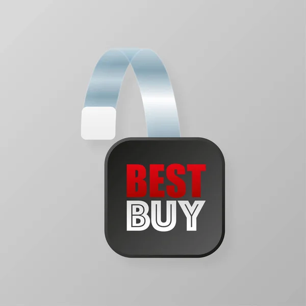 Best Buy Price Tag Advertising Sale Wobbler Discount Promotion Vector — Stock vektor