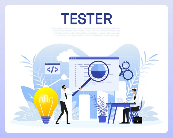 Tester People Great Design Any Purposes Flat Vector — Stock vektor