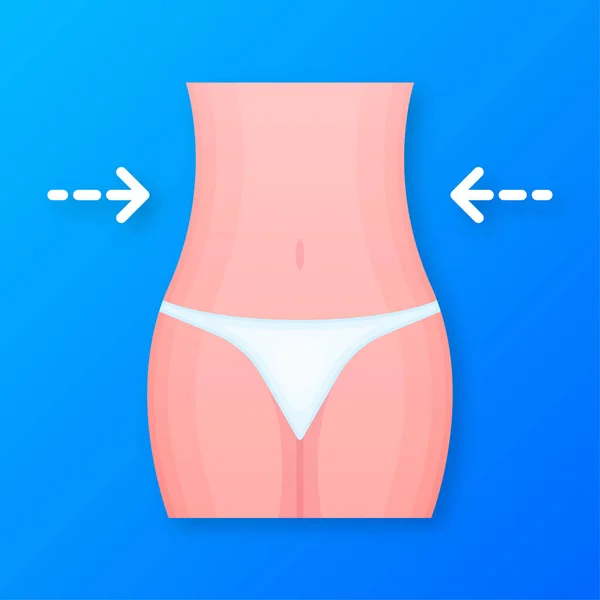 Weight Loss Program Diet Fitness Liposuction Vector Illustration — Stock vektor