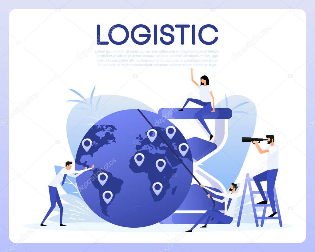 Logistic people, great design for any purposes. Vector illustration