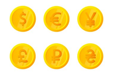 Spin gold coin, flip and rotate. Bank or financial. Gambling games