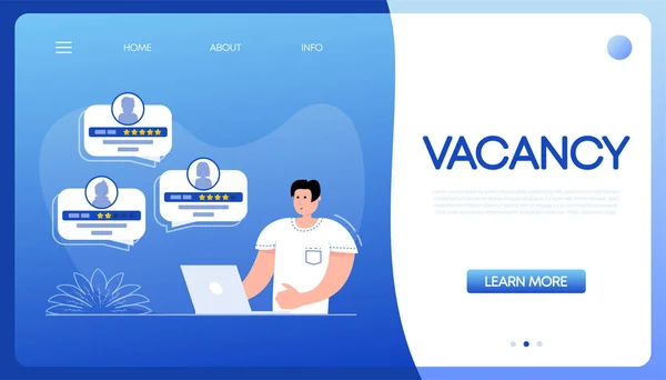 Template Vacancy People Online Concept Job Interview Concept Magnifying Glass — Stockvektor