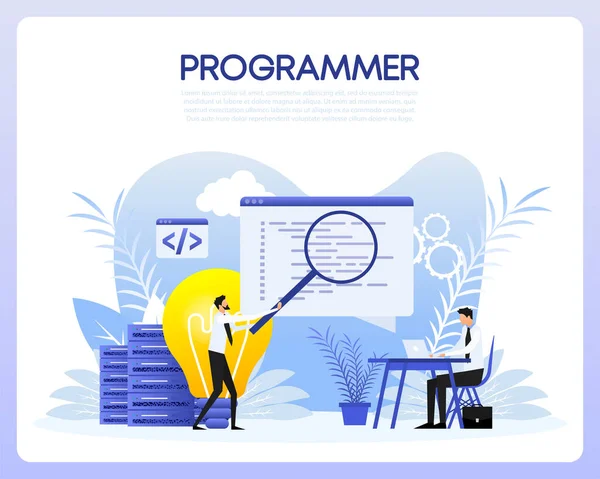 Programmer People Great Design Any Purposes Vector Illustration Design — Archivo Imágenes Vectoriales