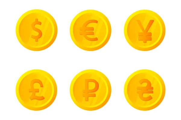 Spin Gold Coin Flip Rotate Bank Financial Gambling Games — 图库矢量图片