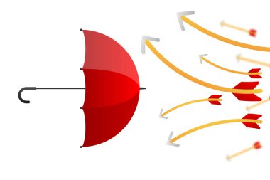 Zenginlik koruması. Koruma pazarlama çöktü. Borsadaki yatırım hisseleri düşüşe geçti. Vektör illüstrasyonu
