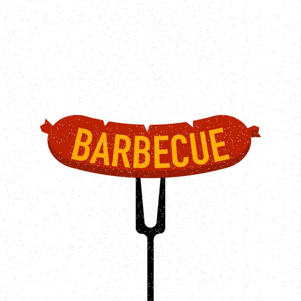 Bbq Time Party Barbecue Grill Tool Vector Illustration — Stok Vektör