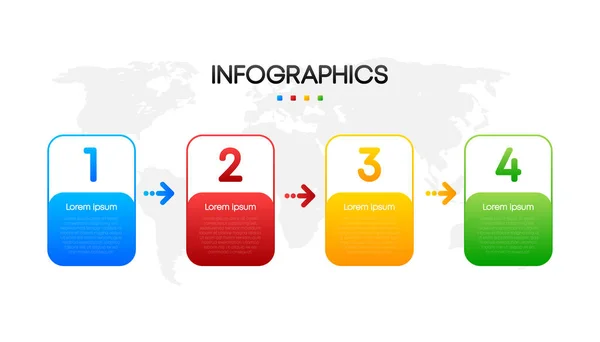 Infografica Aziendale Visualizzazione Dei Dati Quadrato Modello Design Infografico Semplice — Vettoriale Stock