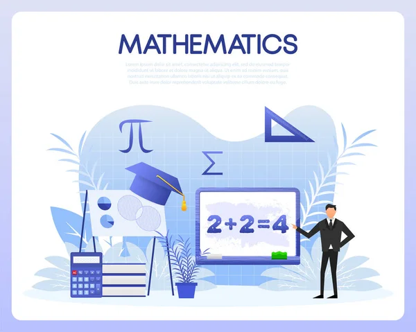 Формули Математичної Теорії Тема Математичної Школи Вивчення Математики Ідея — стоковий вектор