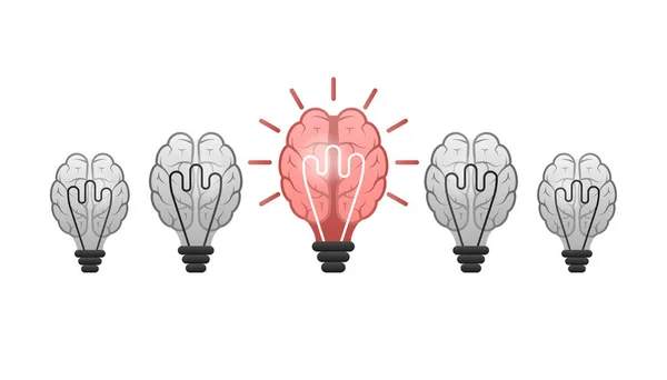 Ideia Cerebral Pensamento Criativo Ideia Solução Motivação Positiva —  Vetores de Stock