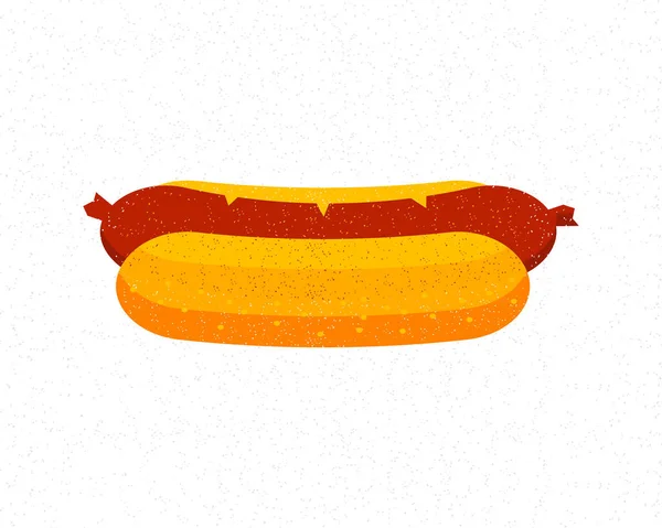 Hot Dog Flat Icon Fast Food Vector Illustration — Vetor de Stock