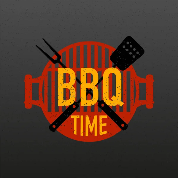 Bbq Time Party Barbecue Grill Tool Vector Illustration — Vettoriale Stock