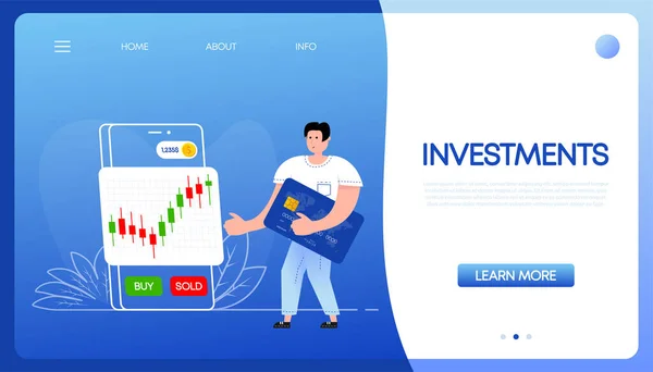 Finanční Investice Začátečník Burze Vektorová Ilustrace — Stockový vektor