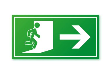 Exit sign. Emergency fire exit sign. Vector illustration